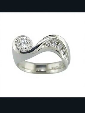 Sterling Silver Twist Diamond Accent Ring